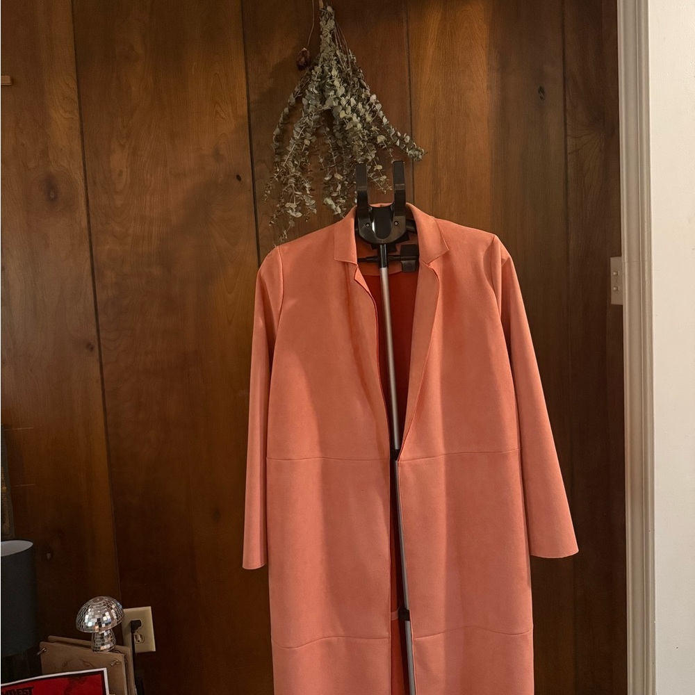 Suede Women's Open-Front Coral Coat